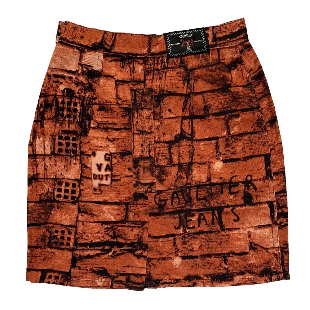 Jean Paul Gaultier AW97 Fight Racism Brick Skirt